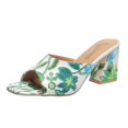 thumbnail image 1 of Marca elegante estampado tacones gruesos zapatos de verano para mujer sandalias de mujer zapatillas de ocio cómodas punta abierta Slip-On Slideshjn36 Gao Jinjia LED, 1 of 2