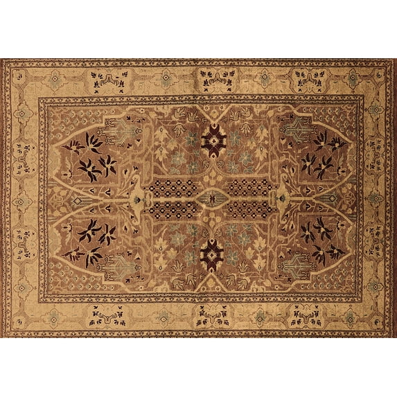Ahgly Company Indoor Rectangle Oriental Brown Traditional Area Rugs, 7' x 10'