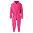 thumbnail image 3 of Cozy Thermal Jumpsuit for Everyday Casual Wear with Zip Front Lined Comfort and Relaxed Fit Nighttime Pajama Piece, Hot Pink, XXXXXL, 3 of 6