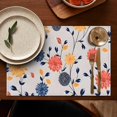thumbnail image 4 of Pioneer Flower Floral Print Pattern Summer Placemats Table Placemats Set Of 6-Linen Kitchen Washable Placemats Table Mats 12x18 Inch Non-Slip Heat Resistant, 4 of 5