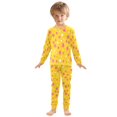thumbnail image 6 of FORMRS Long Sleeve Top and Pants Pajama Set for Niños 2-Piece Sleepwear, Sizes 18M-8Y, Pink Stars, 6 of 6