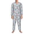 thumbnail image 3 of Daiia Cute Snowflake Dachshund for Men's Long-Sleeved Pajama Set – Soft & Comfortable Sleepwear Button-Up Pajamas Cozy Lounge Wear-Medium, 3 of 7