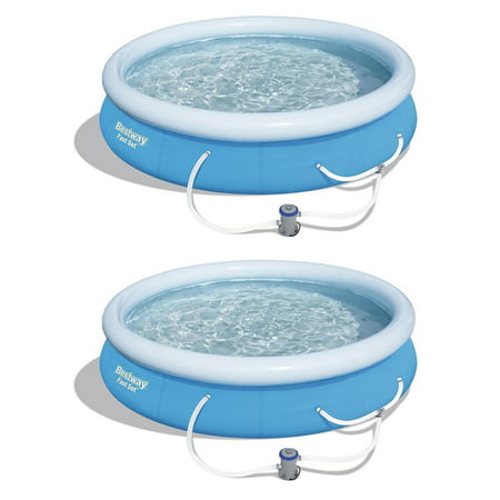 Bestway 12ft x 30in Fast Set Above Ground Swimming Pool w/ Filter Pump (2 (Best Way To Condition Hair)