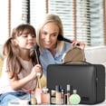 thumbnail image 3 of My Travel Dream Travel Makeup Bag for Women,Waterproof Leather Cosmetic Bag Portable Toiletry Bag,Travel Case,Cosmetic Organizer Tools, 3 of 10