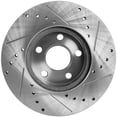 thumbnail image 4 of New Cross-drilled and Slotted Brake Disc Compatible With Buick Chevrolet Pontiac Beretta GTZ 4 Cyl 2.3L Grand Am SE 4 Cyl 2.4L 1990-2005 By 477 5580 19815 27029 56140 65190 86140, 4 of 7