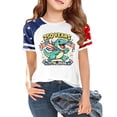 thumbnail image 2 of CCRFTGI Usa Flag Shirts for Child Girls Boys Patriotic Freedom 4th Of July Dinosaur American Flag Tshirt Red White and Blue Summer Tops 1776 Tee Tops Green 5-6 Years, 2 of 6