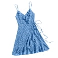 thumbnail image 2 of Ovzne Robes pour Femmes 2025 Robe d'Été Décontractée à Lacets Peplum Petite Robe Fleurie Robe d'Été en Solde, 2 of 6