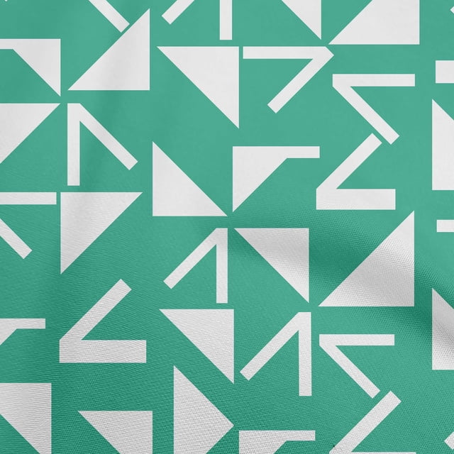 oneOone Cotton Flex Sea Green Fabric Geometric Fabric For Sewing Printed Craft Fabric By The Yard 40 Inch Wide