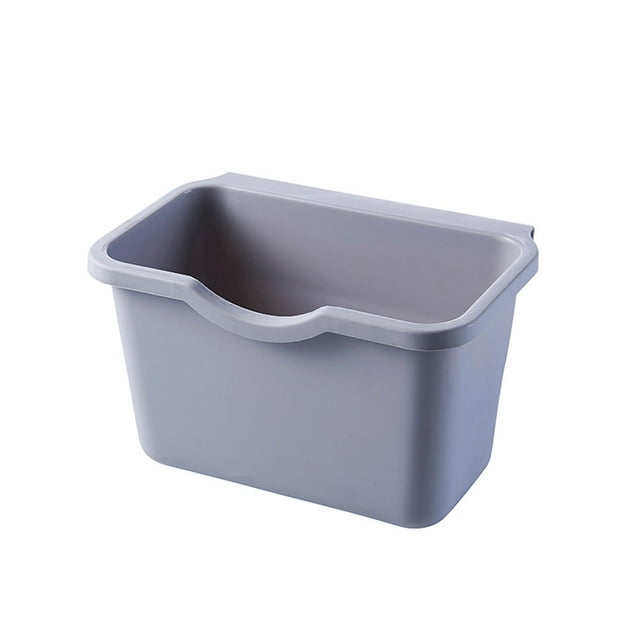 yulier Small Trash Can, Hanging Kitchen Trash Can, Kitchen Cabinet Door Under Sink Plastic Garbage Can, Gray