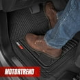 thumbnail image 3 of Motor Trend FlexTough™ Advanced Black Rubber Car Floor Mats – Heavy Duty Trim to Fit All Weather Floor Mats for Cars Truck SUV - Automotive Car Interior Floor Liner Protection - Universal Fit, 3 of 10