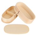 thumbnail image 4 of Wood Bento Box, Japanese Style Wooden Lunch Box Double Layer Bento Lunch Container with Divider for Students Workers Home Kitchen Travel Picnic, 4 of 7
