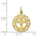 thumbnail image 3 of 10k Yellow Gold Cross In Frame Charm Pendant, 3 of 3