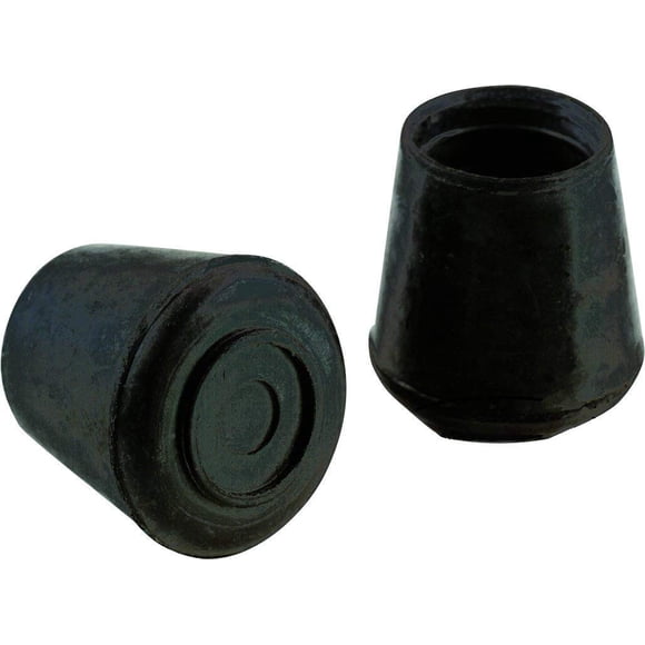 Puntas de goma para patas Shepherd de 1,25 pulgadas, paquete de 2, color negro