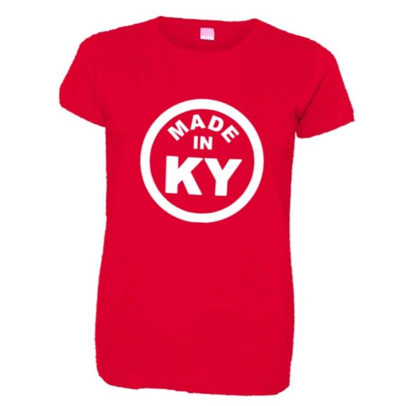 PleaseMeTees™ Womens from Born Made in Kentucky KY Logo Label HQ Tee