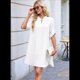 thumbnail image 5 of Vestido Camisero de Verano para Mujer, Informal, de Corta, con Botones y Cuello en V, Talla Grande L, 5 of 6