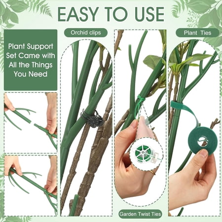 18 Pack Monstera Plant Support Plant Support Stakes for Indoor Plants Stackable Monstera Climbing Sticks with Orchid Clips Twist Ties for Potted Tomato Pothos Philodendron$$Garden & Patio