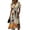 Khaki, variant on Women's Halloween Novelty Dresses Casual Flowy Dress V Neck Short Sleeve Midi Halloween Print Halloween Dresses
