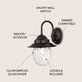 thumbnail image 5 of JONATHAN Y Rodanthe 8.25" 1-Light Farmhouse Industrial Iron/Glass Outdoor LED Sconce, Oil Rubbed Bronze/Clear, 5 of 11