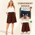 thumbnail image 7 of Women Wide Leg Shorts Casual Loose Folded Color Breathable Hiking Shorts Brown, 7 of 7