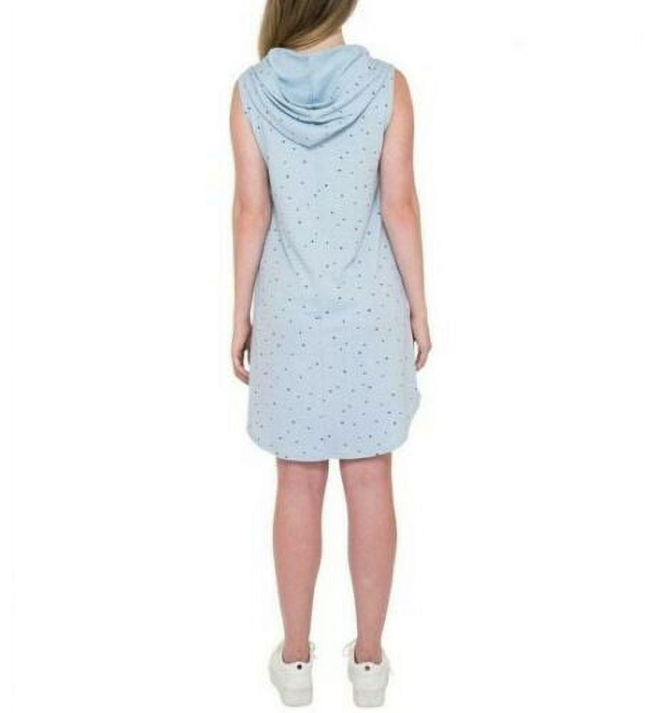 Collection By Bobeau Women's Sleeveless Hooded Dress (BLUE TOSSED STAR ...