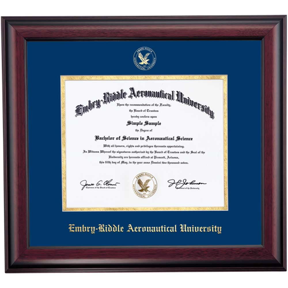 Ocm Diploma Frame For Embry Riddle Aeronautical University 16 X 18 Frame Embossed Navy Gold Mat Walmart Com Walmart Com