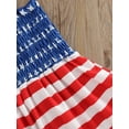 thumbnail image 6 of Qmyliery Toddler Summer A-line Dress, Girls Tie-up Smocked Butterfly/ Heart/ Star  Stripe Print Spaghetti Strap One-piece, 6 of 8