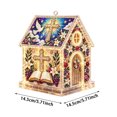 thumbnail image 3 of DIY Light Up Diamond Art Acrylic Cottage, 5D Gem Painting House Ornament with LED Light, Holiday Handmade Craft Decor for Tabletop & Christmas Tree, 3 of 5