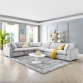 thumbnail image 1 of Modway Commix Down Filled Overstuffed Performance Velvet 6-Piece Sectional Sofa in Light Gray, 1 of 10