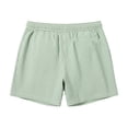 thumbnail image 5 of Zynoxe Beach Shorts for Men Casual Vertical Striped Elastic Waist Drawstring Summer Shorts with Pockets Breathable Loose Fit Quick Dry Mens Swim Trunks Green 2XL, 5 of 5