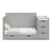 Graco Hadley 5-in-1 Convertible Baby Crib and Changer with Drawer, Pebble Gray