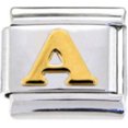 thumbnail image 1 of ORUYROP Letter Gold Tone Puffy Enamel 9mm Link Fits Traditional Classic, 1 of 2