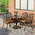 thumbnail image 7 of MEETWARM 5-Piece Outdoor Patio Dining Set, All-Weather Cast Aluminum Patio Conversation Set for Backyard Garden Deck with 4 Chairs, 4 Cushions and 35.4" Square Table, 2.2" Umbrella Hole, 7 of 7