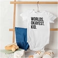 thumbnail image 4 of Worlds Okayest Kid Son Daughter Funny Romper Boys or Girls Infant Baby Brisco Brands 18M, 4 of 6