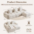 thumbnail image 2 of MELLCOM 104'' Modular Sectional Boneless Couch, L Shaped Corner Sofa with Deep Seat＆Wide Armrest Design, Cloud Couch for Living Room, Bedroom, No Assembly Required (Beige), 2 of 5