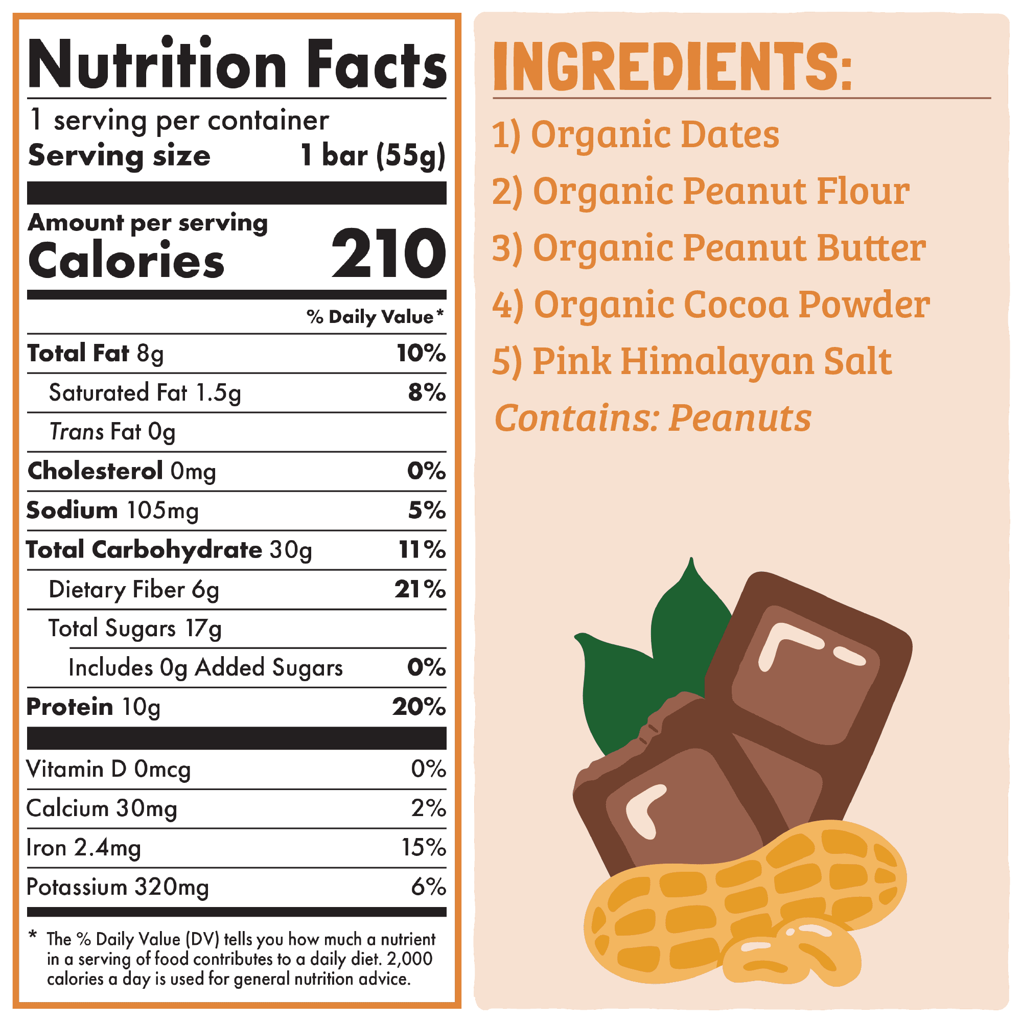 Skout Organic Chocolate Peanut Butter Plant-Based Protein Bars - 12 Pack