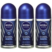 Nivea for Men Cool Kick 48 Hr. Anti-perspirant Roll-on Deodorant. 50 Ml Pack of 3
