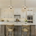 thumbnail image 6 of LNC 3-Light Farmhouse Drum Wooden Chandelier for Kitchen Island, 6 of 12