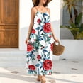 thumbnail image 6 of Gamivast Summer Dresses for Women Spaghetti Strap Long Dress Loose Fit Maxi Dress Abstract Geometric Print High Waist Casual Beach Cruise Wear, 6 of 8
