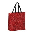thumbnail image 2 of Hirioo Red Glitter for Tote Bag for Women, Quilted Shoulder Bag with Zipper, Large Capacity Handbags for Casual, Travel, Work, 2 of 9