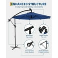 thumbnail image 4 of YUSAZENS 10FT Offset Patio Umbrella with Cross Base, Fade Resistant Canopy, 360° Rotation & Infinite Tilt for Deck Pool Garden, Navy Blue, 4 of 7