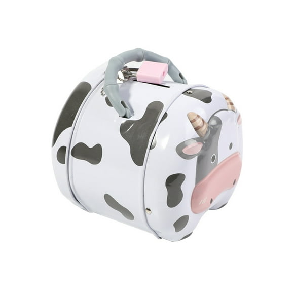 Lovely Milk Cow Saving Box Piggy Bank Tinplate Money Box Money Storage Tank