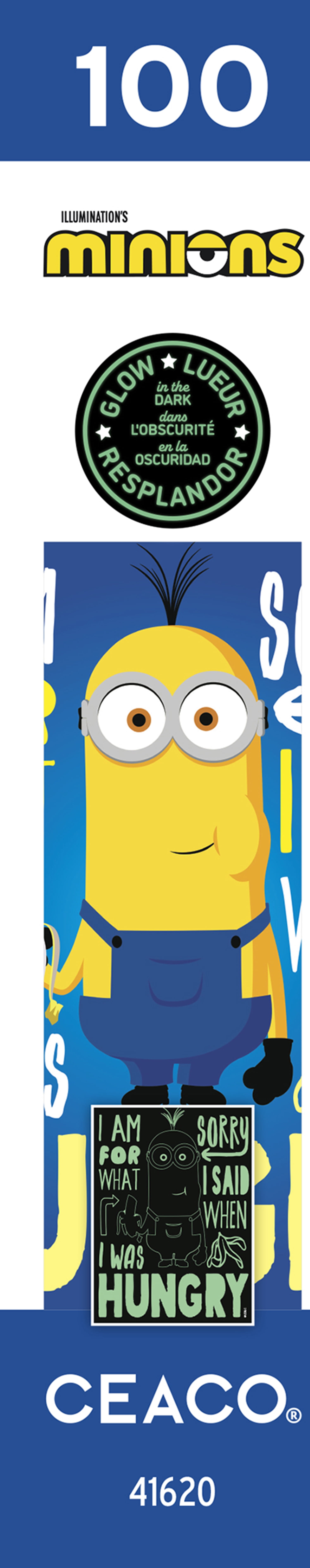 Ceaco Minions I Was Hungry Glow 100-Piece Interlocking Jigsaw Puzzle for Children Ages 6+