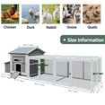 thumbnail image 2 of Aukfa 118" Large Chicken Coop Wood Chicken Run Cage w/ Nest Box and Pull-on Tray for Outdoor, Backyard, Gray, 2 of 9