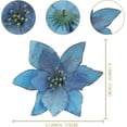 thumbnail image 3 of Flores De Pascua De Navidad 30 Piezas Adornos De Árbol De Navidad De Pascua Con Purpurina Flores Artificiales Para Árbol De Navidad 13 Cm-Azul, 3 of 5