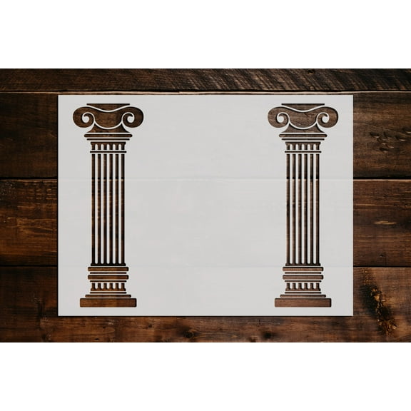 Columns Stencil - Art and Wall Stencil (6"x5")
