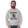 thumbnail image 5 of Fishing Reels Funny Fisher Pun Joke Men's Crewneck Sweatshirt Brisco Brands L, 5 of 6