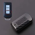 thumbnail image 2 of ontto Car Key Cover Case Carbon Fiber Texture Key Shell Soft Silicone Case with Keychain Key Rring Prevent Falling and Scratch Fit for Mitsubishi ASX Outlander Accessories (Black), 2 of 4