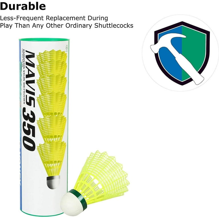 Yonex Mavis 350 Nylon Badminton Shuttlecocks Green Yellow