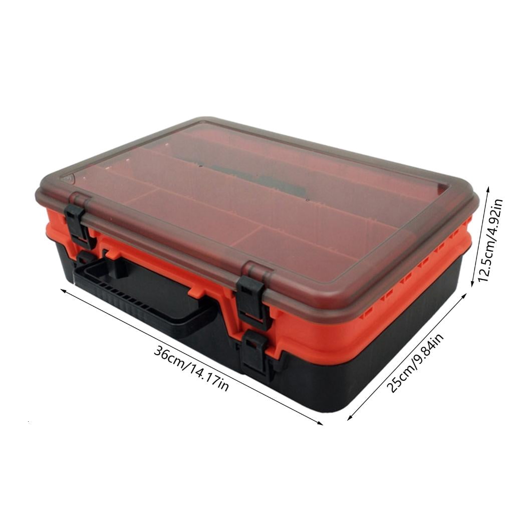 Yihuala Fishing Tackle Box Fishing Hook Storage Trags Organizers Box Clear Adjusted Dividers Terminals Tackle Case