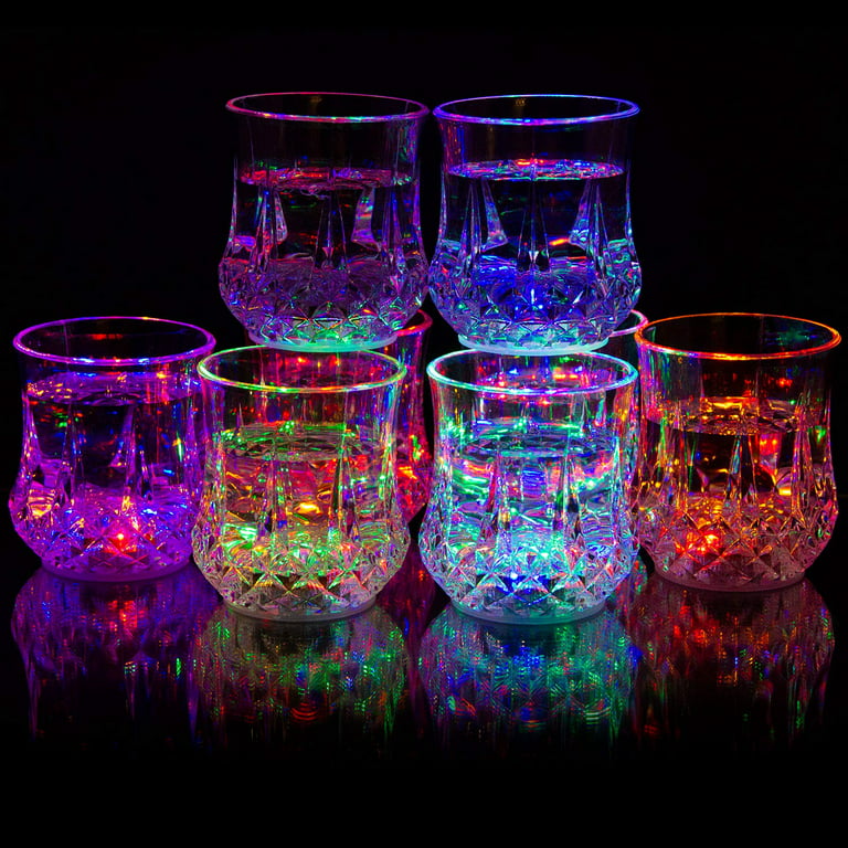 Liquid Activated Multicolor LED Tumblers ~ Fun Light Up Drinking Glasses -  6 oz. - Set of 4